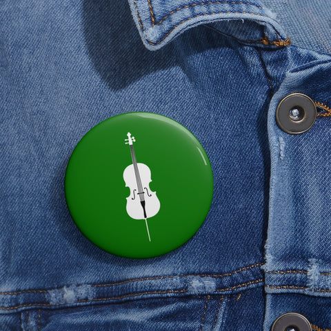 Cello Silhouette - Green Pin Buttons