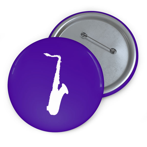 Tenor Saxophone Silhouette - Purple Pin Buttons