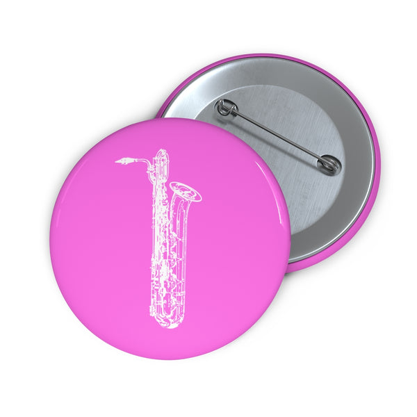 Baritone Saxophone Silhouette - Pink Pin Buttons