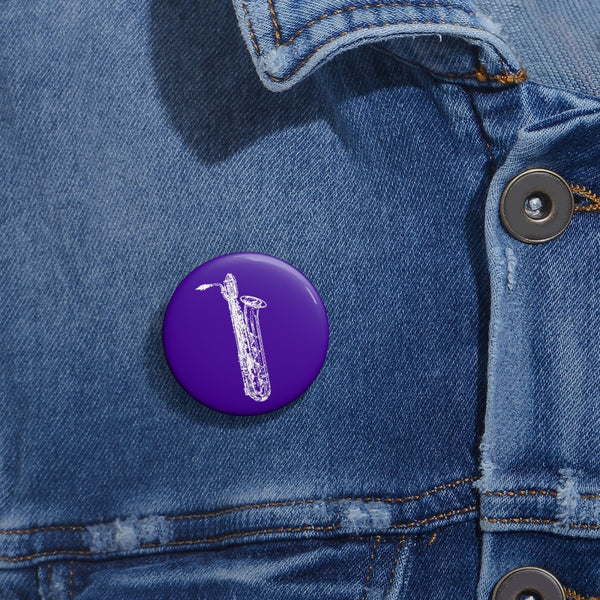 Baritone Saxophone Silhouette - Purple Pin Buttons