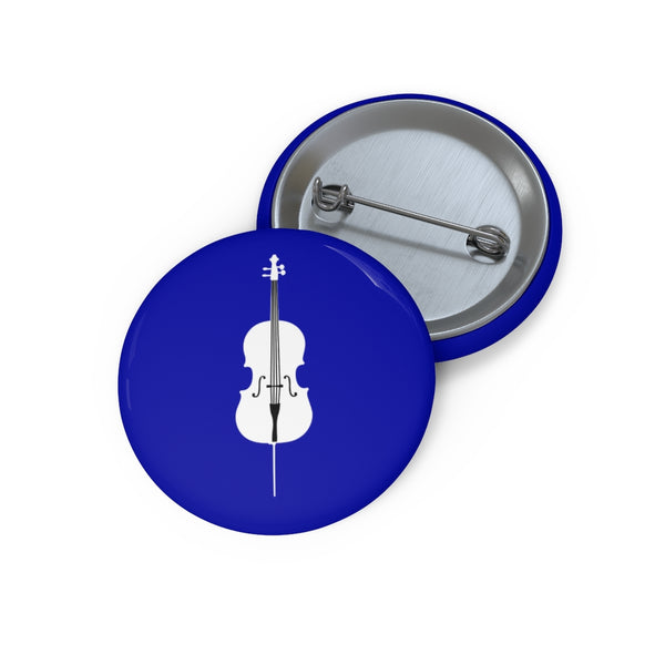 Cello Silhouette - Blue Pin Buttons