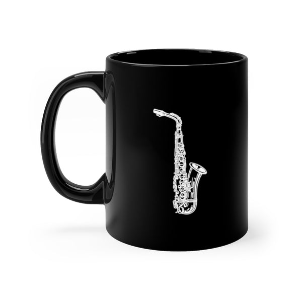 Alto Saxophone Silhouette - Black 11oz mug
