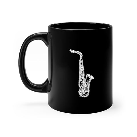 Alto Saxophone Silhouette - Black 11oz mug