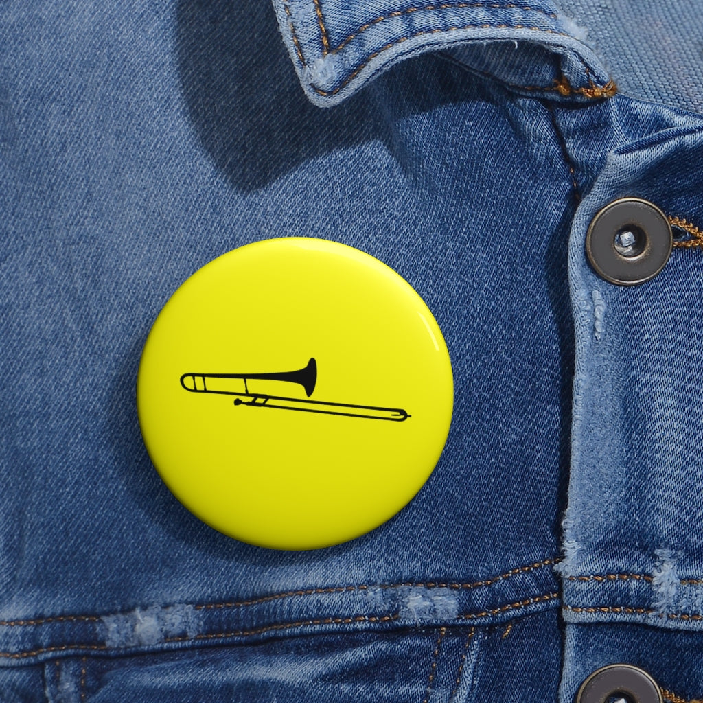 Trombone Silhouette - Yellow Pin Buttons