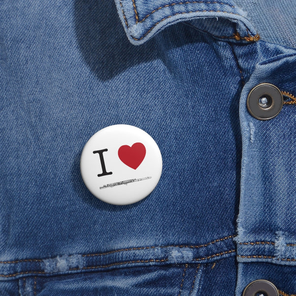 I Love Flute - Pin Buttons
