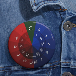 Circle of Fifths - Letter Names - 3" Pin Button
