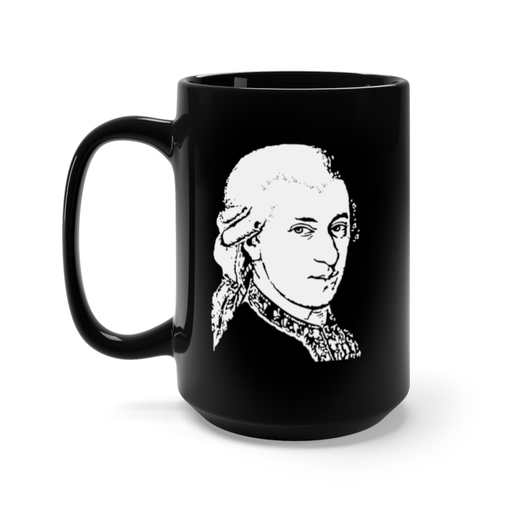 Mozart - Portrait Stamp - 15oz Mug - Black