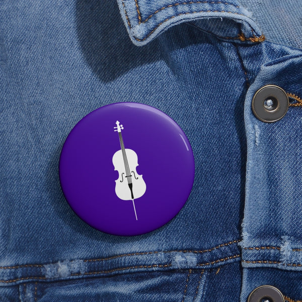 Cello Silhouette - Purple Pin Buttons