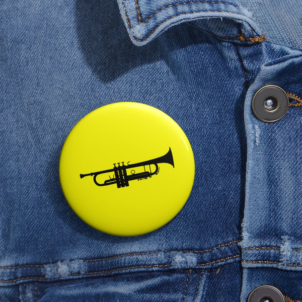 Trumpet Silhouette - Yellow Pin Buttons