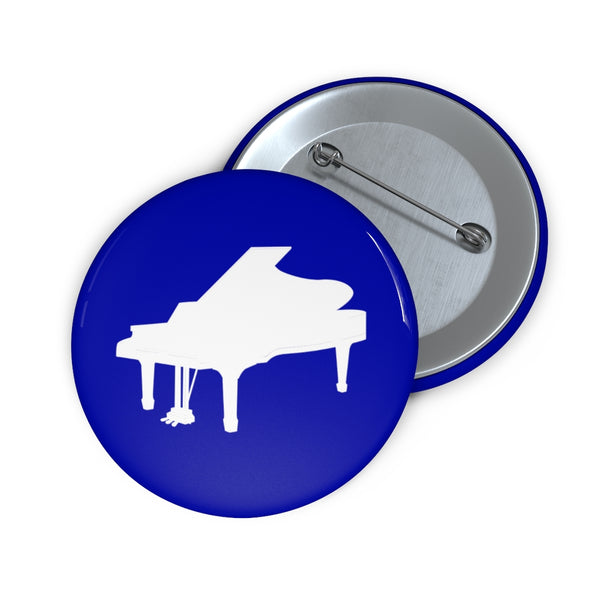 Piano Silhouette - Blue Pin Buttons