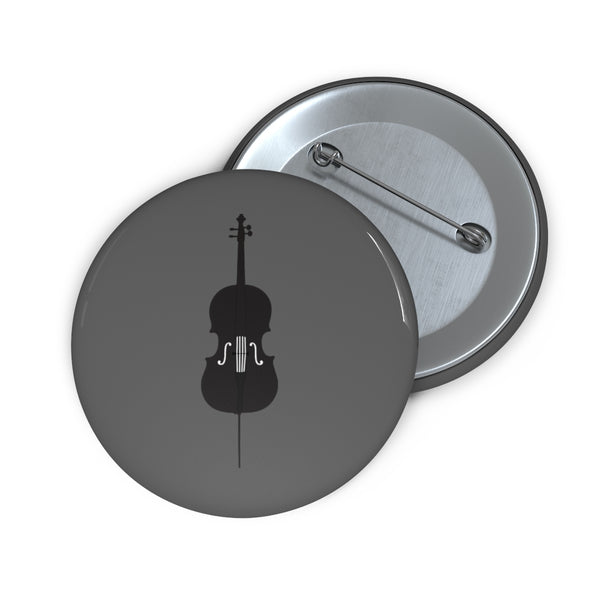 Cello Silhouette - Grey Pin Buttons