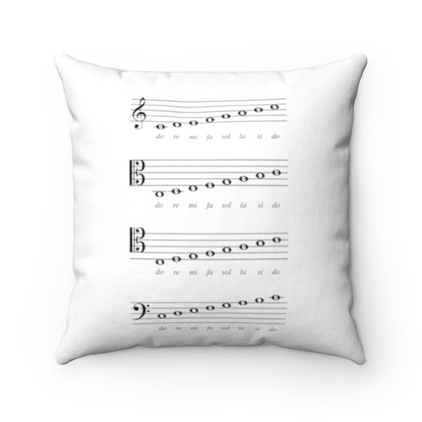 Solfeggio C Major Scale in 4 Clefs Pillow