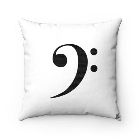 Bass Clef Square Pillow - Black Silhouette