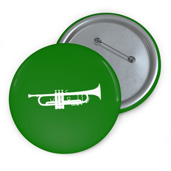 Trumpet Silhouette - Green Pin Buttons