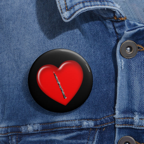 Oboe + Heart - Pin Buttons