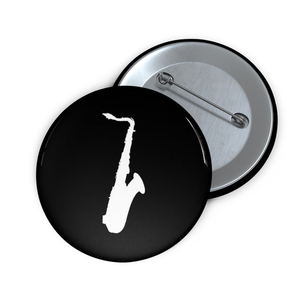 Tenor Saxophone Silhouette - Black Pin Buttons