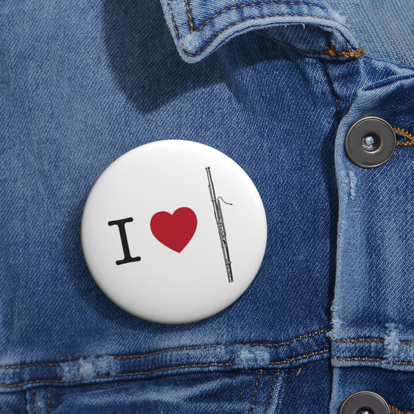 I Love Bassoon - Pin Buttons