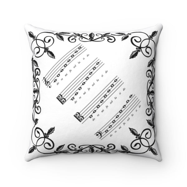 Solfeggio C Major Scale in 4 Clefs Pillow - with Decorative Border