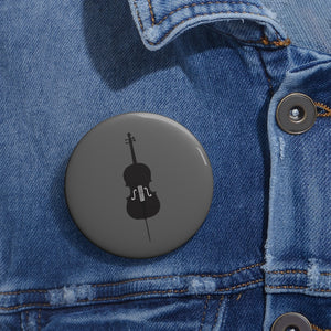 Cello Silhouette - Grey Pin Buttons