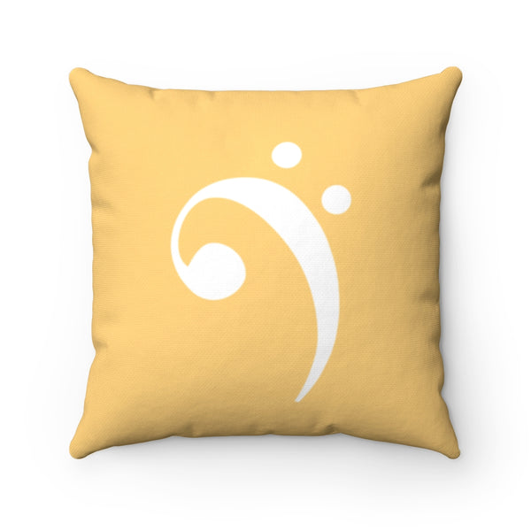 Muted Amber Bass Clef Square Pillow - Diagonal Silhouette