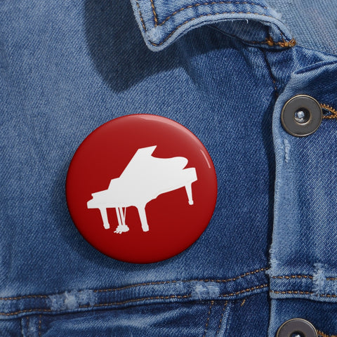Piano Silhouette - Red Pin Buttons