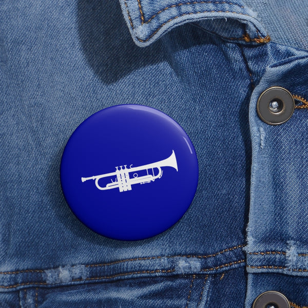 Trumpet Silhouette - Blue Pin Buttons