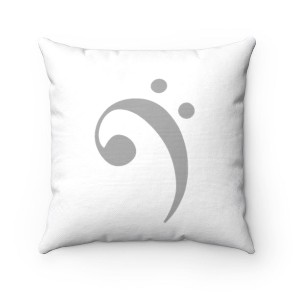 Bass Clef Square Pillow - Diagonal Grey Silhouette