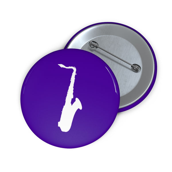 Tenor Saxophone Silhouette - Purple Pin Buttons