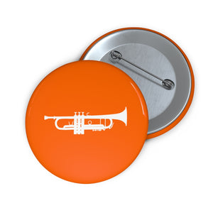 Trumpet Silhouette - Orange Pin Buttons