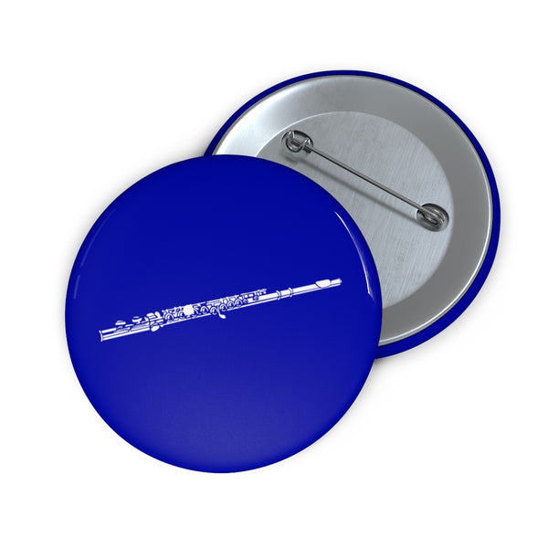 Flute Silhouette - Blue Pin Buttons