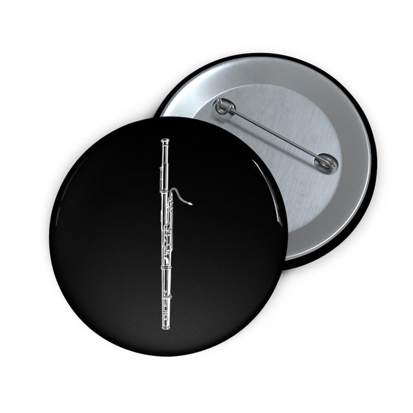 Bassoon Silhouette - Black Pin Buttons