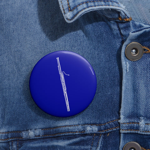 Bassoon Silhouette - Blue Pin Buttons