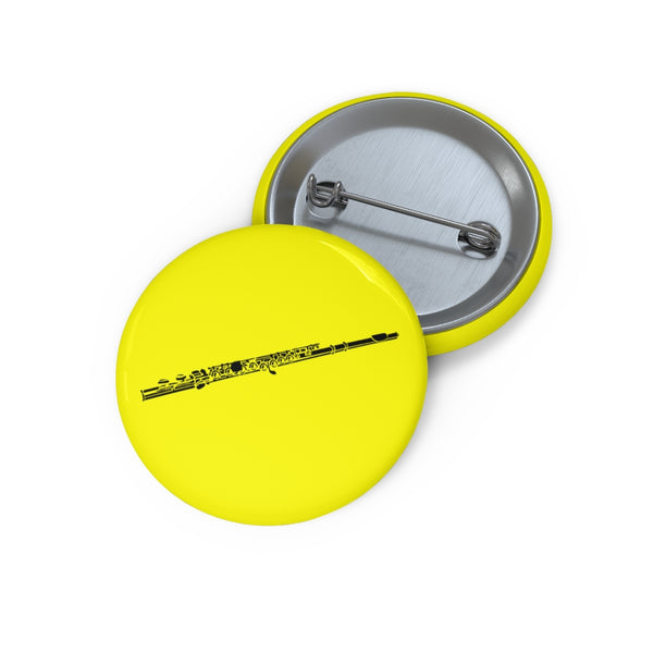 Flute Silhouette - Yellow Pin Buttons