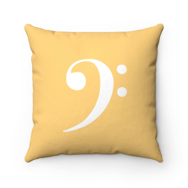 Muted Amber Treble Clef Square Pillow - Silhouette