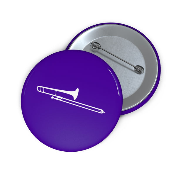 Trombone Silhouette - Purple Pin Buttons