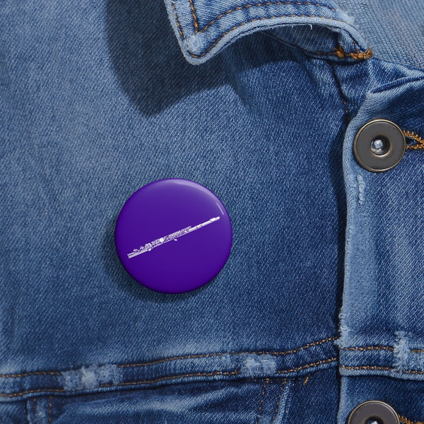 Flute Silhouette - Purple Pin Buttons