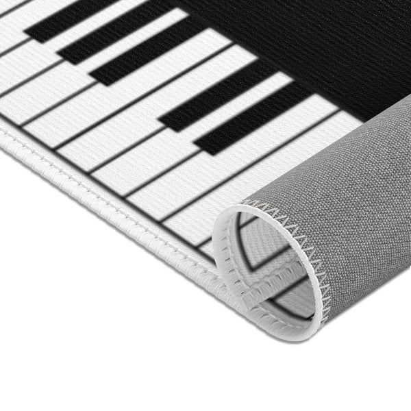 Piano Keyboard Area Rugs (Plain, Black Centre)