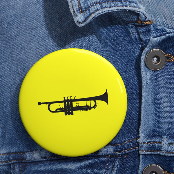 Trumpet Silhouette - Yellow Pin Buttons