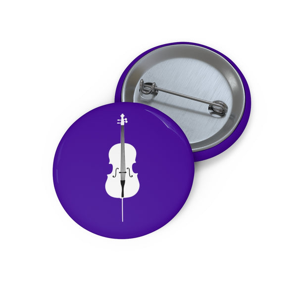 Cello Silhouette - Purple Pin Buttons