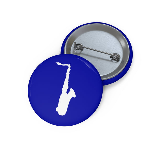 Tenor Saxophone Silhouette - Blue Pin Buttons