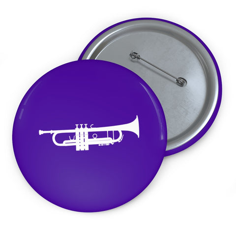 Trumpet Silhouette - Purple Pin Buttons