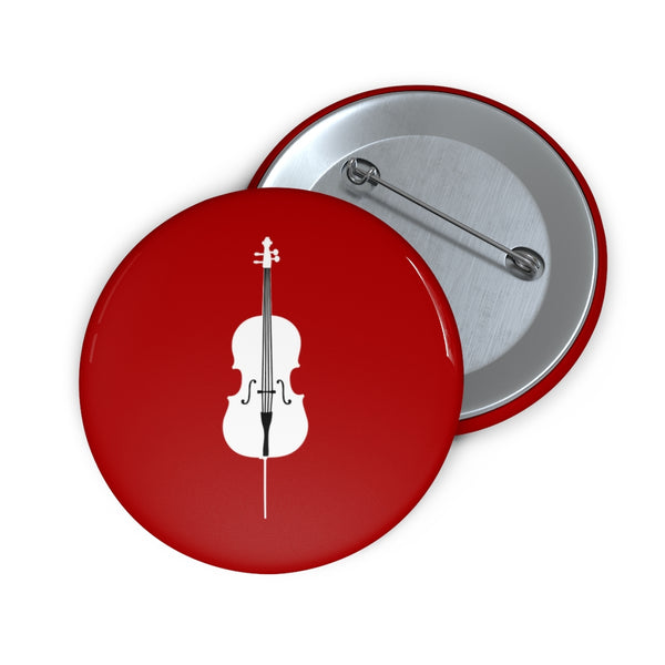 Cello Silhouette - Red Pin Buttons