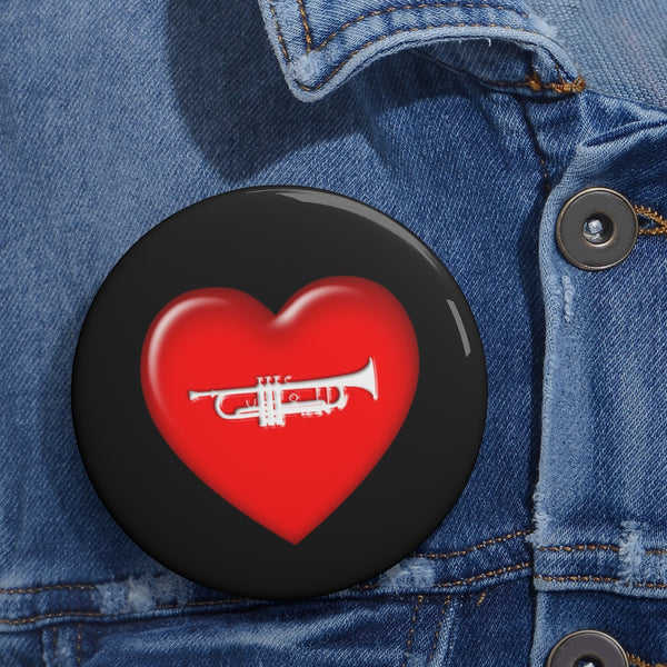 Trumpet + Heart - Pin Buttons