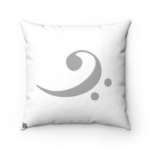 Bass Clef Square Pillow - Diagonal Grey Silhouette