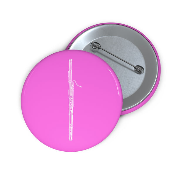 Bassoon Silhouette - Pink Pin Buttons