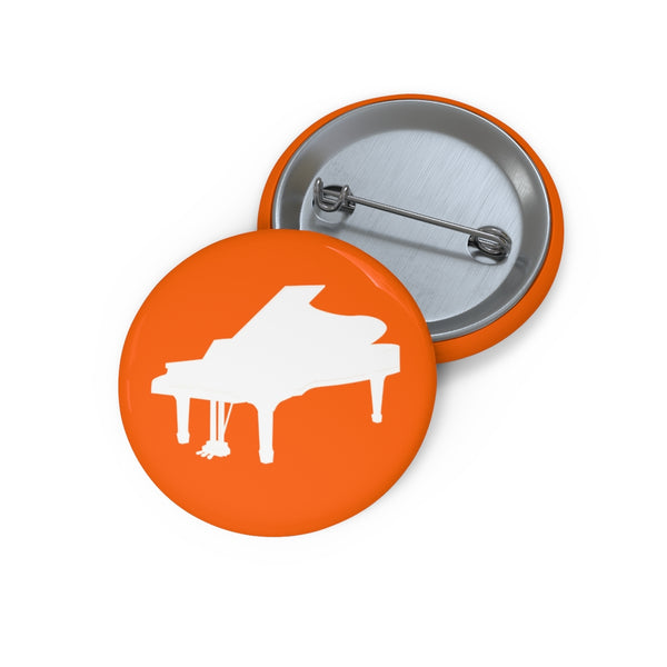 Piano Silhouette - Orange Pin Buttons