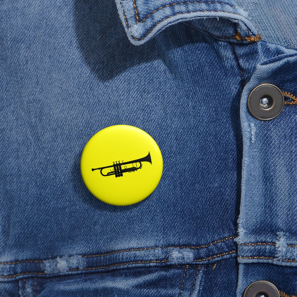 Trumpet Silhouette - Yellow Pin Buttons