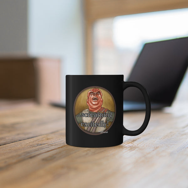 Jonah Hill Excited - Black 11oz mug