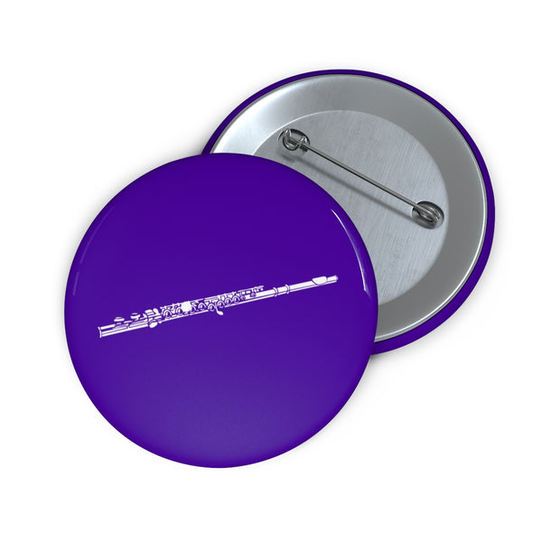 Flute Silhouette - Purple Pin Buttons