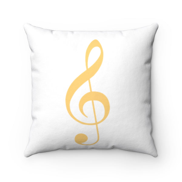 Treble Clef Square Pillow - Muted Amber Silhouette